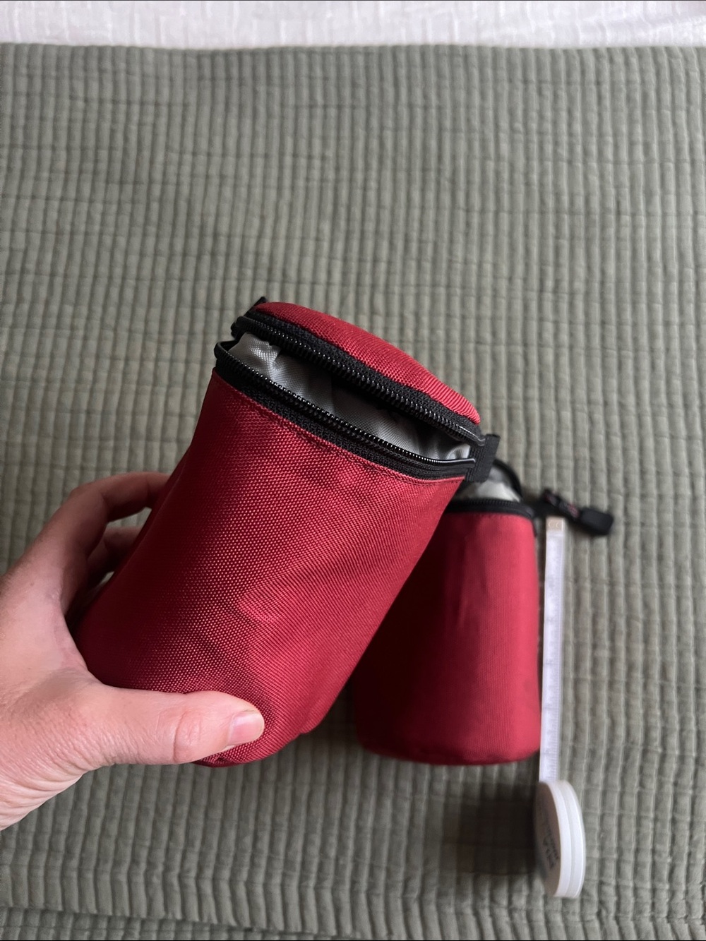 Red Lowepro Camera Lens Pouches - Two matching!